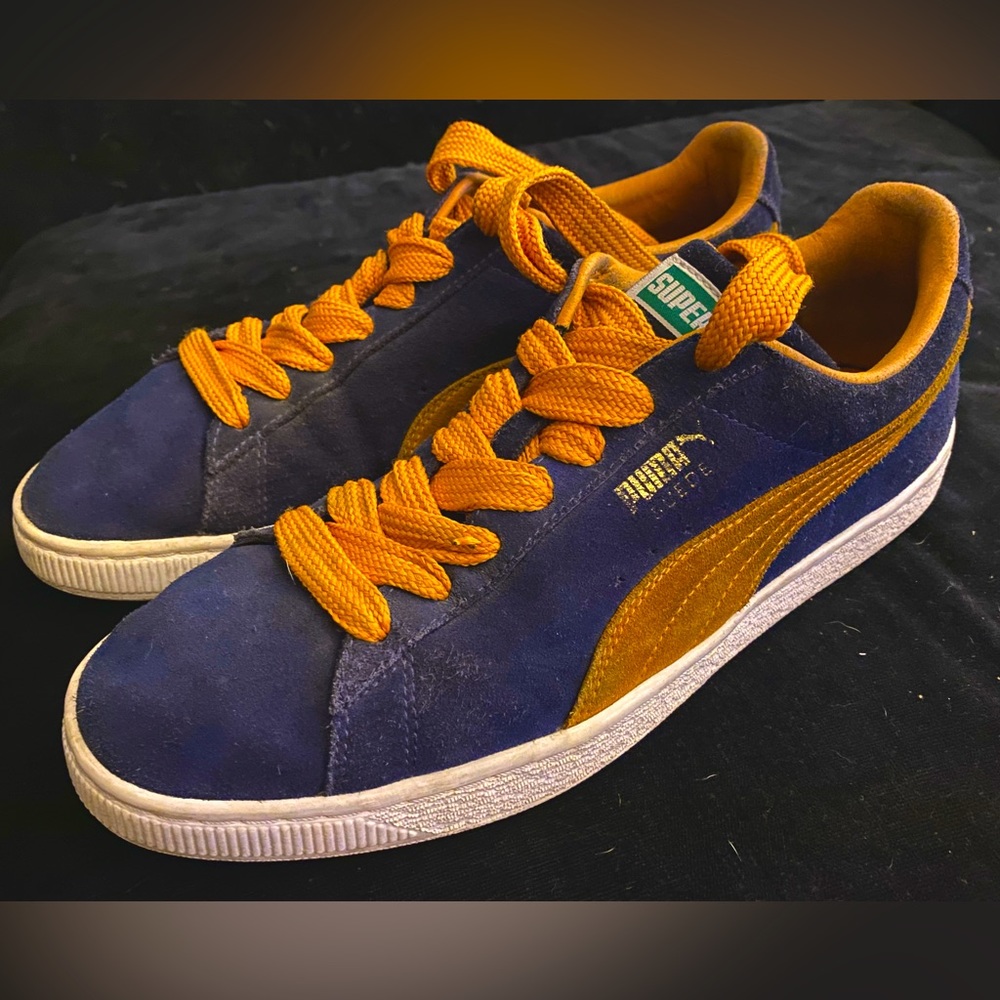 PUMA super suede 11 in Purple/gold/white